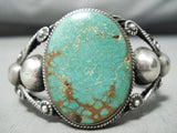 Early Huge Vintage Native American Navajo Royston Turquoise Coiled Sterling Silver Bracelet-Nativo Arts