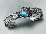 Kirby Nez Top Turquoise Mine Native American Navajo Sterling Silver Bracelet-Nativo Arts