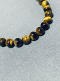 Authentic Thomas Singer Vintage Native American Navajo Tiger's Eye Sterling Silver Necklace-Nativo Arts
