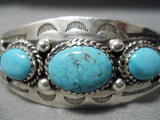 Astonishing Vintage Native American Navajo Carico Lake Turquoise Sterling Silver Bracelet-Nativo Arts