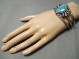 Museum Vintage Native American Navajo #8 Turquoise Sterling Silver Bracelet-Nativo Arts