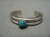 Rare Adjustable Sterling Silver Turquoise Vintage Native American Navajo Ring-Nativo Arts