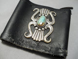 Impressive Vintage Native American Navajo Royston Turquoise Sterling Silver Bowguard Old-Nativo Arts