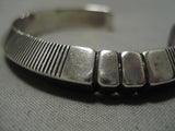 Hand Tooled Thicker Heavy Vintage Native American Navajo Sterling Silver Bracelet-Nativo Arts