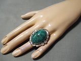 One Of The Most Protruding Agate Sterling Silver Native American Navajo Ring-Nativo Arts