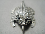 So Detailed!! Navajo Sterling Silver Horned Toad Native American Pin-Nativo Arts