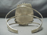 Towering Vintage Native American Navajo Green Teardrop Turquoise Sterling Silver Bracelet-Nativo Arts