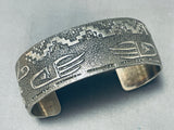 Fantastic Vintage Native American Navajo Sterlng Silver Bracelet Signed-Nativo Arts