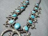 Important Ambrose Linoln Vintage Native American Navajo Sterling Silver Squash Blossom Necklace-Nativo Arts