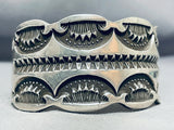 Very Heavy 127 Gram Deep Stamp Vintage Native American Navajo Sterling Silver Bracelet-Nativo Arts