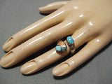 Stunning Vintage Native American Navajo Wilson Royston Turquoise Sterling Silver Ring-Nativo Arts