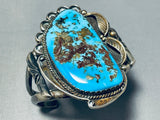 One Of Best Ever Vintage Native American Navajo Old Kingman Turquoise Sterling Silver Bracelet-Nativo Arts