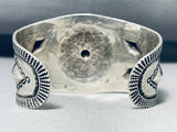 Rare 75 Grams Native American Navajo Sterling Silver Stamped Bracelet-Nativo Arts