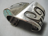 Thick! Museum Vintage Native American Navajo Multi Technique Turquoise Sterling Silver Bracelet-Nativo Arts