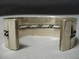 Thick Heavy Vintage Native American Navajo 100 Gram Sterling Silver Coiled Bracelet Old-Nativo Arts