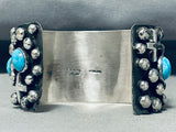 Heavy 104 Gram Native American Navajo Sterling Silver Cross Turquoise Bracelet-Nativo Arts