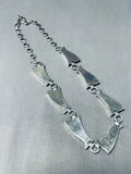 One Of The Most Unique Vintage Native American Navajo Sterling Silver Fan Necklace-Nativo Arts