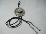 One Of A Kind Vintage Native American Navajo Dangling Turquoise Sterling Silver Bolo Tie-Nativo Arts
