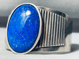 Monumental Vintage Domed Lapis Sterling Silver Bracelet Cuff-Nativo Arts