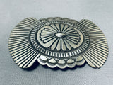 Mesmerizing Vintage Native American Navajo Signed Henry Morgan Huge Sterling Silver Buckle-Nativo Arts