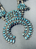 Gasp! Vintage Native American Navajo / Zuni Turquoise Sterling Silver Squash Blossom Necklace-Nativo Arts