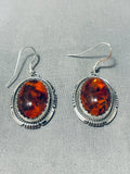 Amazing Vintage Kee Native American Navajo Sterling Silver Acient Tree Sap Earrings-Nativo Arts