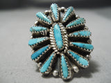 Incredible Vintage Native American Navajo Tears Of Joy Turquoise Sterling Silver Ring-Nativo Arts