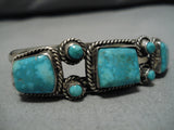 Incredible Vintage Native American Navajo Carico Lake Turquoise Sterling Silver Bracelet Old-Nativo Arts