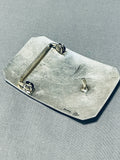 Dancing Kachina Vintage Native American Navajo Hand Carved Sterling Silver Buckle-Nativo Arts