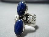 Marvelous Navajo Lapis Sterling Silver Ring Native American-Nativo Arts