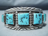 Dudley Yazzie Rare Vintage Native American Navajo Turquoise Sterling Silver Bracelet-Nativo Arts