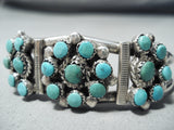 Marvelous Vintage Native American Navajo Turquoise Sterling Silver Bracelet Old-Nativo Arts