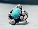 Turtle Turquoise Vintage Native American Navajo Sterling Silver Ring Old-Nativo Arts