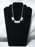 Exquisite Vintage Native American Zuni Turquoise Needlepoint Sterling Silver Necklace-Nativo Arts
