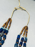 Native American One Of The Best Ever Santo Domingo Tubule Lapis Heishi Necklace-Nativo Arts