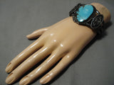 Old Bisbee Turquoise Vintage Native American Navajo Sterling Silver Naive American Bracelet-Nativo Arts