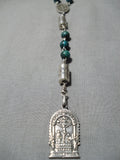 One Of The Best Ever Vintage Native American Navajo Turquoise Sterling Silver Rosary Catholic-Nativo Arts
