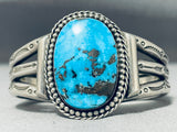 One Of The Best Female Artist Vintage Native American Navajo Turquoise Sterling Silver Bracelet-Nativo Arts