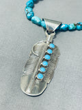 Fabulous Native American Navajo Turquoise Sterling Silver Necklace-Nativo Arts