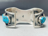 Breathtaking Vintage Native American Navajo 10 Morenci Turquoise Huge Sterling Silver Bracelet-Nativo Arts