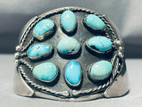 Gigantic Vintage Native American Navajo Turquoise Sterling Silver Flank Bracelet-Nativo Arts