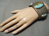300 Gram #8 Turquoise Sterling Silver Bracelet Native American-Nativo Arts