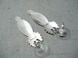 Fabulous Vintage Hopi Native American Sterling Silver Earrings-Nativo Arts