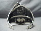 One Of The Best Vintage Native American Navajo #8 Turquoise Sterling Silver Bracelet Old-Nativo Arts