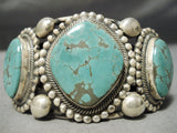 One Of Best Vintage Native American Navajo Ricky Martinez Turquoise Sterling Silver Bracelet-Nativo Arts