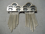 Important Raincloud Vintage Native American Navajo Sterling Silver Earrings-Nativo Arts