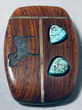 One Of Most Unique Vintage Native American Navajo Turquoise Contemporist Sterling Silver Buckle-Nativo Arts