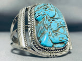 Native American Most Intricate Horse Turquoise Sterling Silver Bracelet Cuff-Nativo Arts