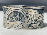 Important One Of Best Vintage Native American Navajo Detailed Sterling Silver Bracelet-Nativo Arts