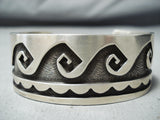 Remarkable Vintage Hopi Sterling Silver Bracelet Native American Old-Nativo Arts